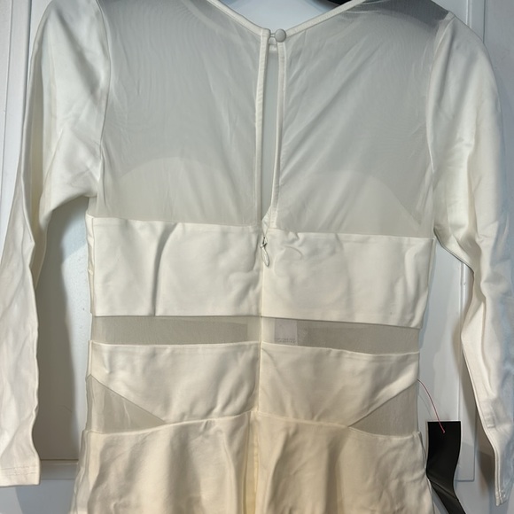 White Lycra Dress with Sheer Accents-NWT-Medium - Picture 5 of 9